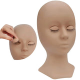 Mannequin head with removable eyelids